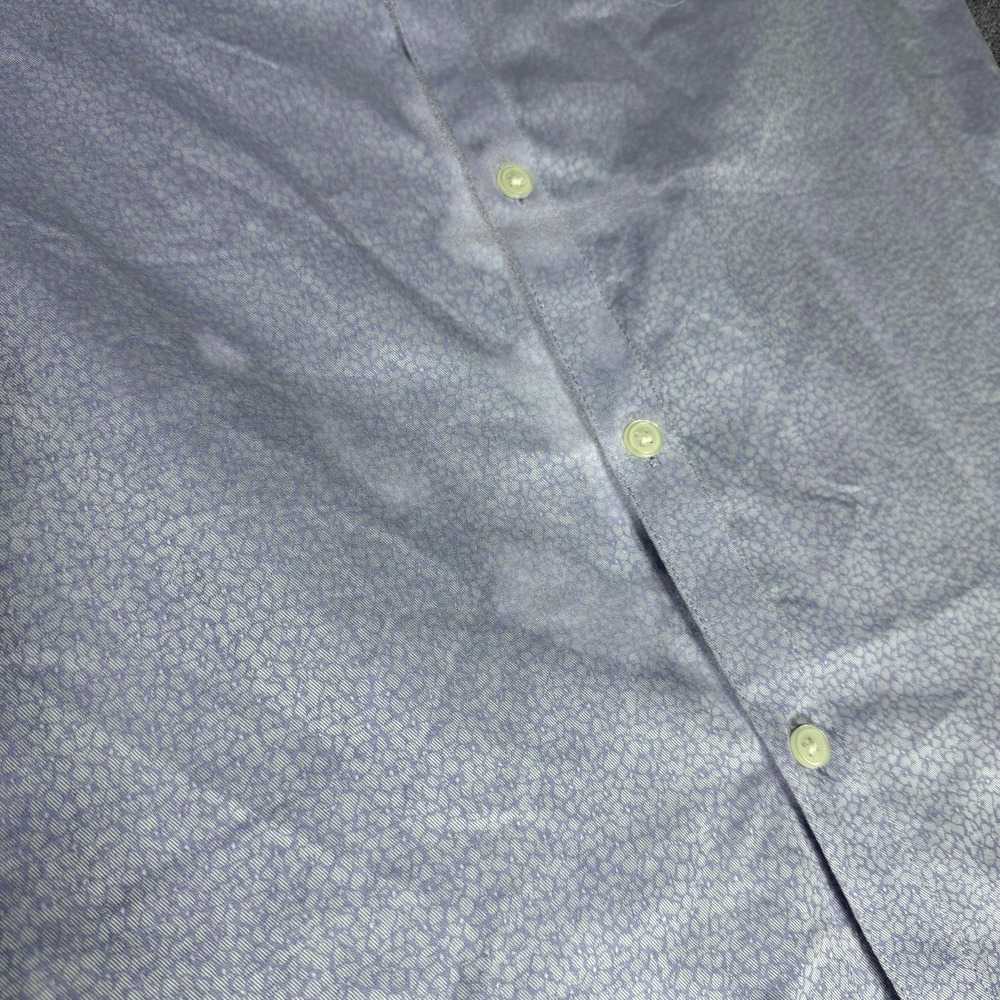 Marc Anthony Luxury Slim Fit Button Up Shirt Men's Medium Blue Geometric Print - Picture 2 of 6